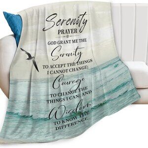 Serenity Prayer Bible Throw Blanket Flannel 40x50 Cozy Home Decor Gift